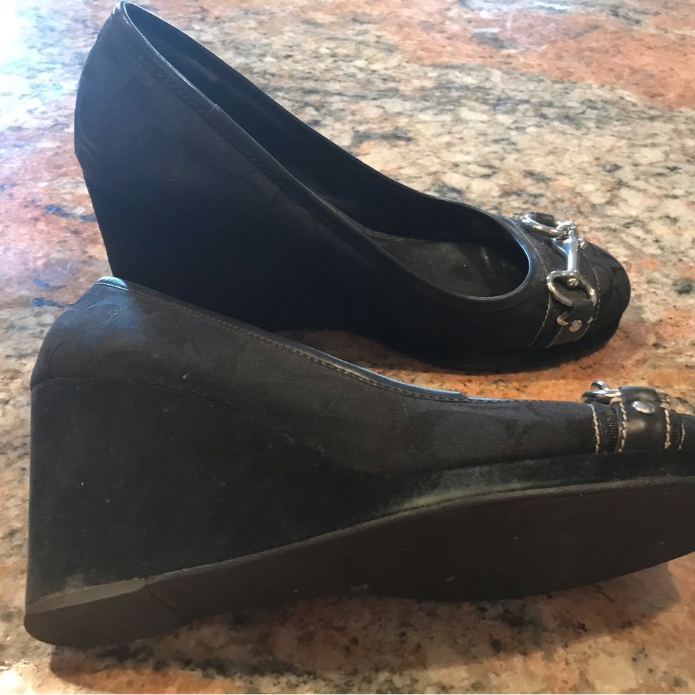 Authentic Coach C Monogram Platforms With Silver … - image 3